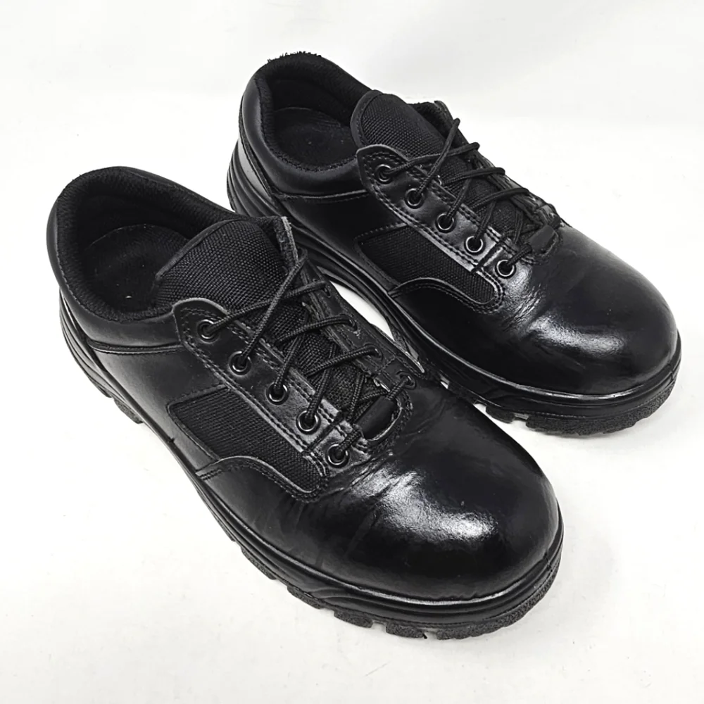 Work Zone Mens Size 6 Safety Toe Black‎ Leather Work Shoes N477 Lace Up